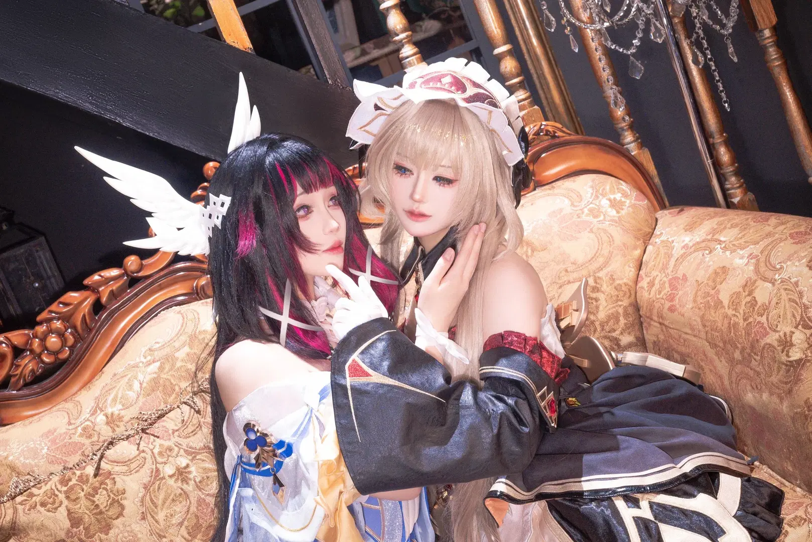 [Columbina Cosplay] Genshin Impact Vintage Studio Shoot: Duo Cosplay Record with Sandrone by 好想吃饭 - Image 3