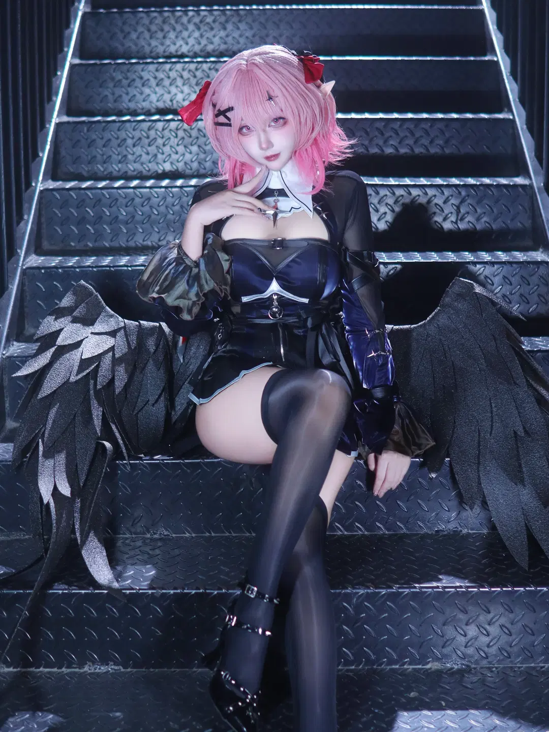 ゼンレスゾーンゼロ, 二次元コスプレ, レミエール コスプレ, ダーク系コスプレ, ストッキング コスプレ