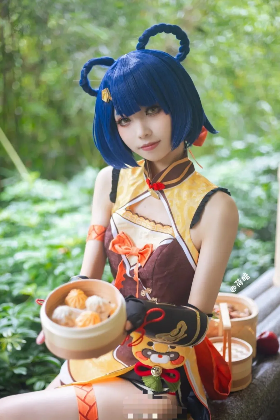 [Xiangling cosplay] Genshin Impact Wanmin Restaurant Chef's Bamboo Forest Location Photos by 小彭《星穹铁道》 - Image 6