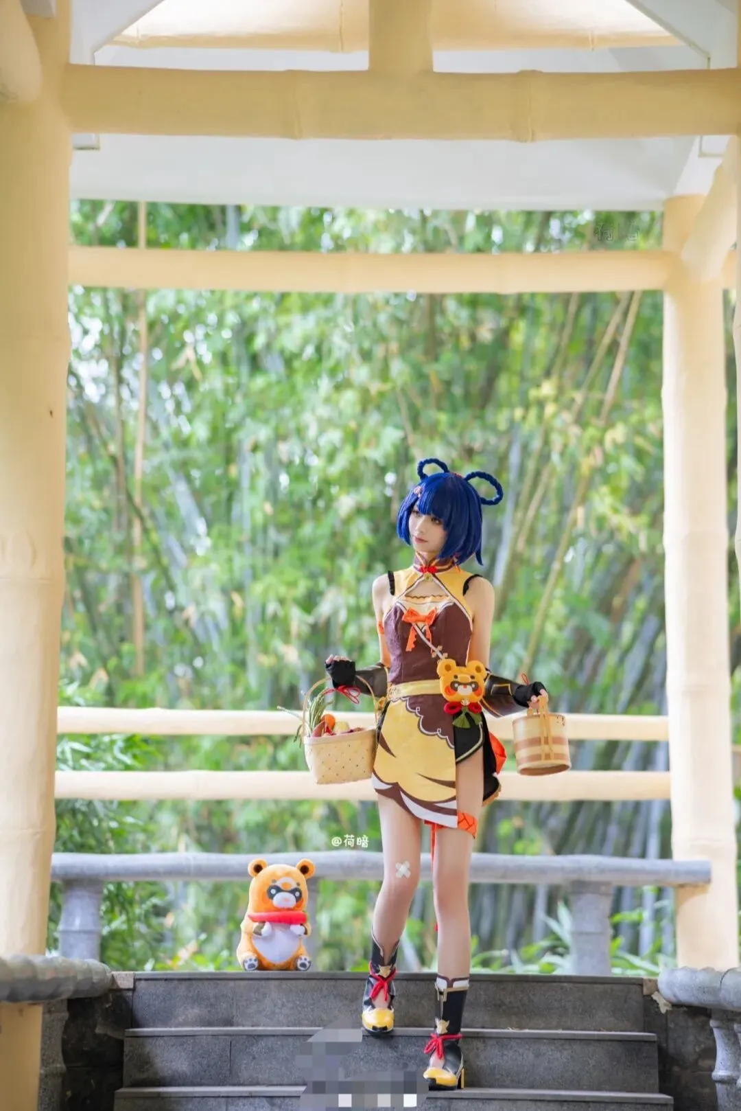 [Xiangling cosplay] Genshin Impact Wanmin Restaurant Chef's Bamboo Forest Location Photos by 小彭《星穹铁道》 - Image 8