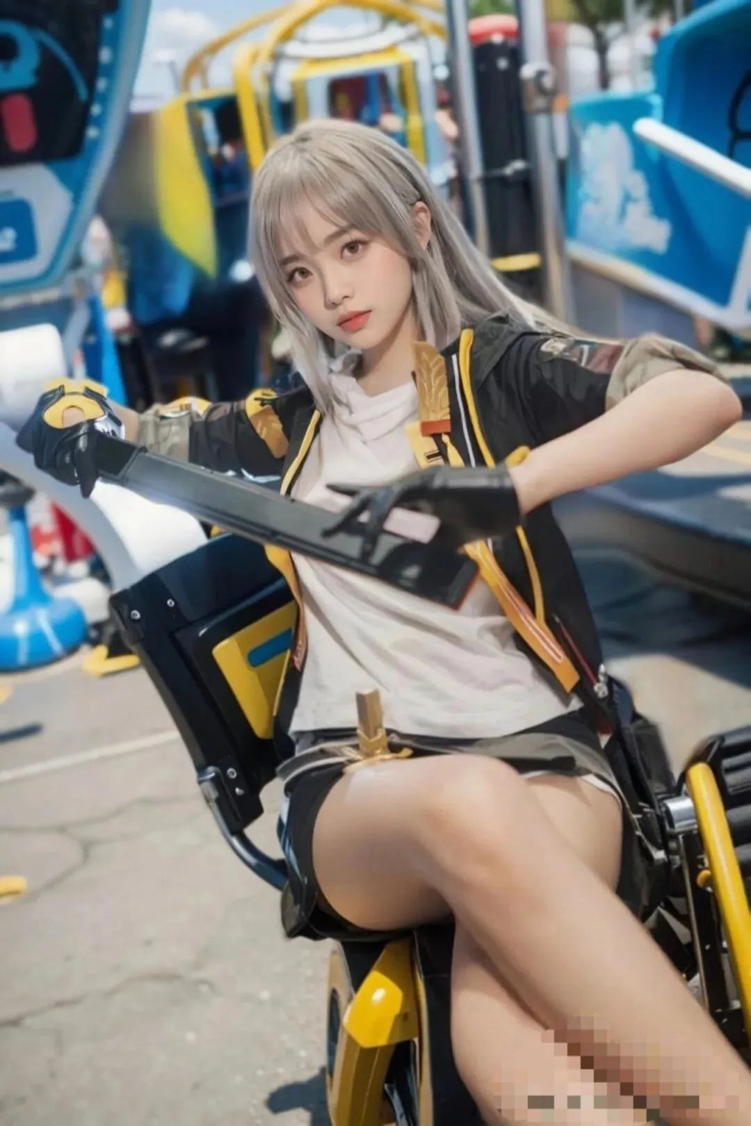 cosplay, 崩坏星穹铁道, 银发造型, 开拓者cos, 游乐场拍照