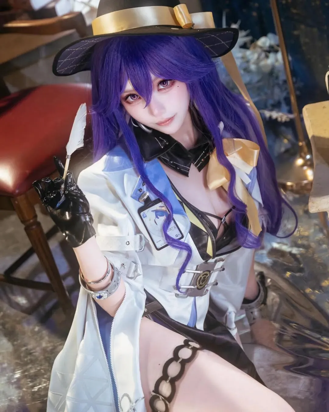 [Lucilla cosplay] Under the Starlight of Wuthering Waves: The Melodic Blade Sweeping Dreams in Song by 小彭《星穹铁道》 - Image 2