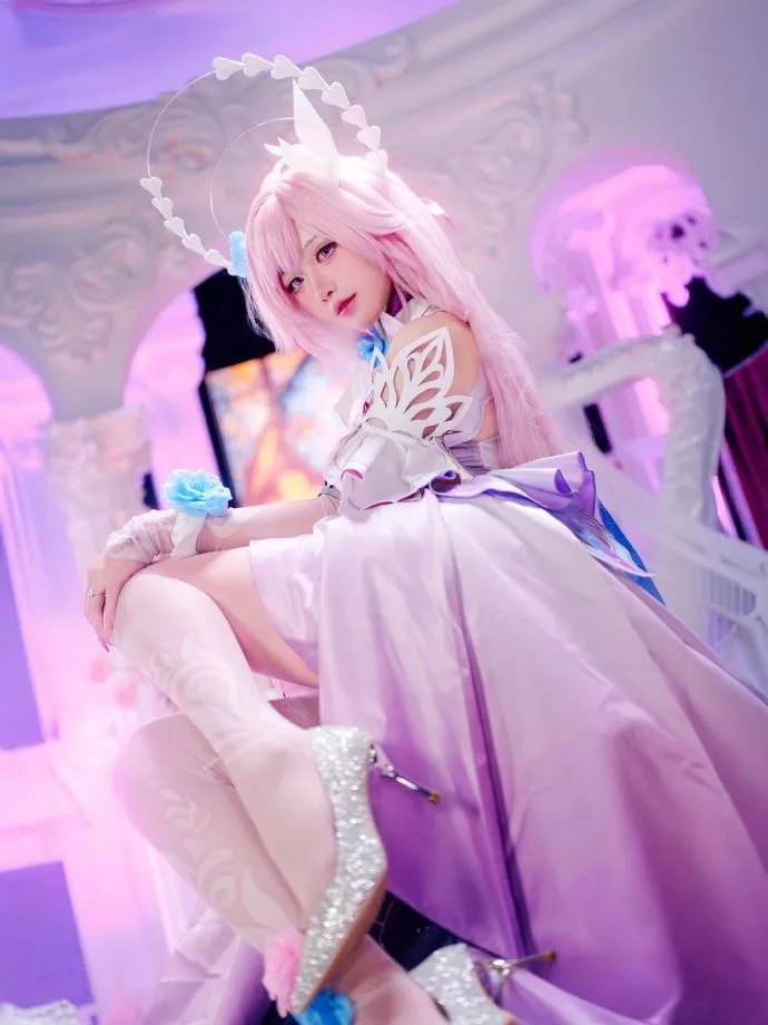cosplay, Cyrene Cosplay, Honkai: Star Rail, Dreamy girly style, White over-the-knee socks