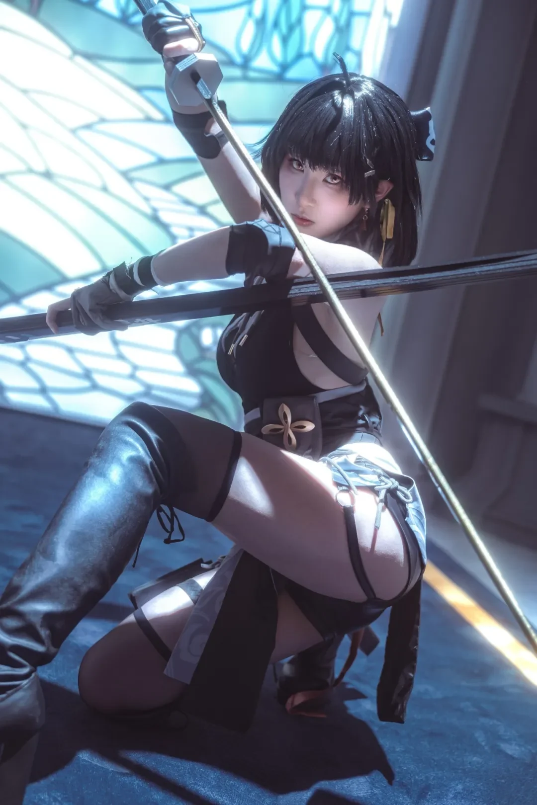 鳴潮, 二次元コスプレ, 黒ストッキングコスプレ, ニーハイブーツコスプレ, 女性漂流者コスプレ