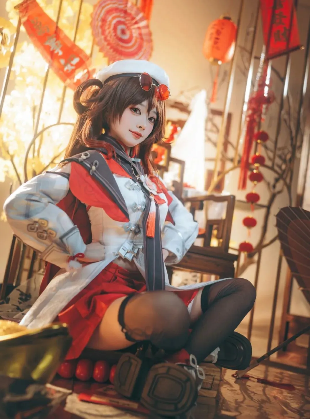 原神, cosplay, 原神创作者激励计划, 黑丝, 胡桃cos
