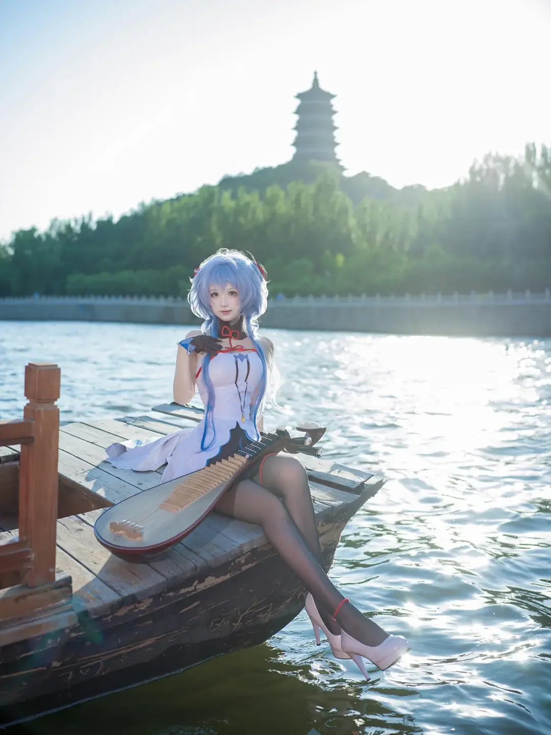 原神, 甘雨cos, Cosplay摄影, 古风人像, 丝袜