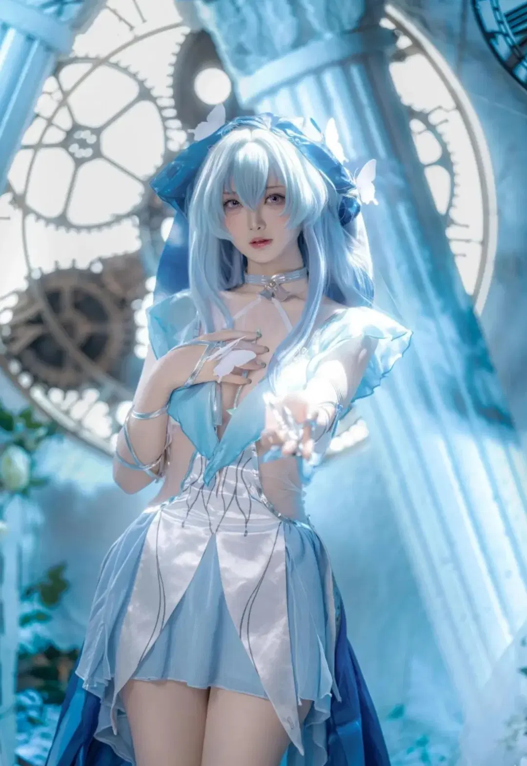 鸣潮, 守岸人cos, cosplay正片, 冷色调摄影, 机械钟表