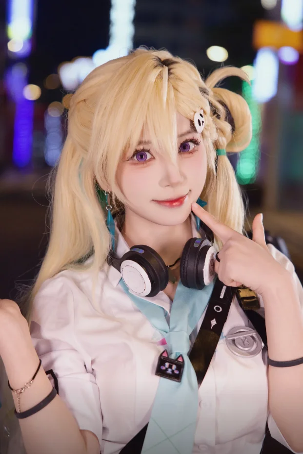 【琳奈cos】鸣潮夜色下的街头少女，酷飒与可爱的结合 - 小彭《星穹铁道》 - 第9张