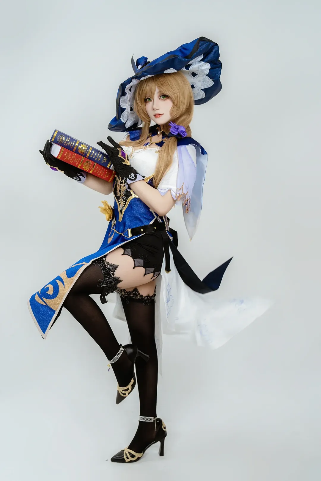 二次元, 原神, 黑丝, cosplay摄影, 丽莎cos - 第1张