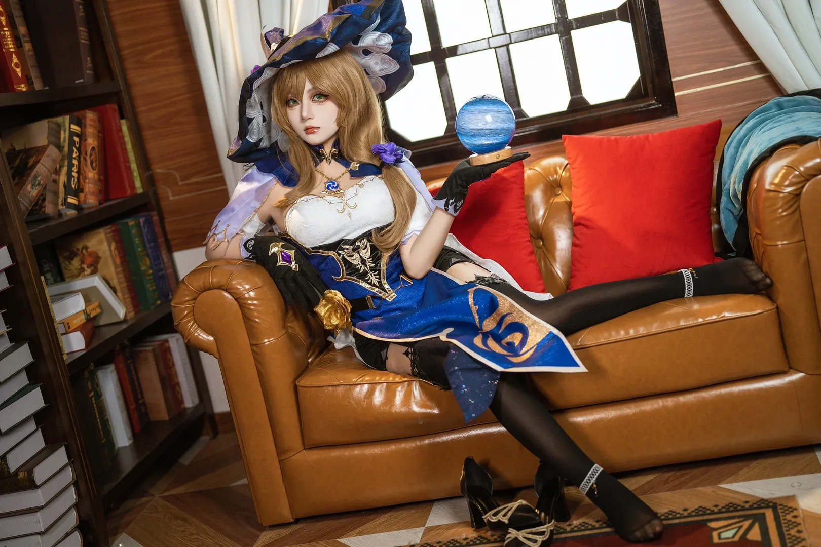 二次元, 原神, 黑絲, cosplay攝影, 麗莎cos
