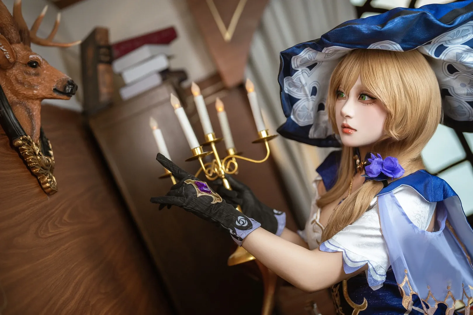 二次元, 原神, 黑丝, cosplay摄影, 丽莎cos - 第3张