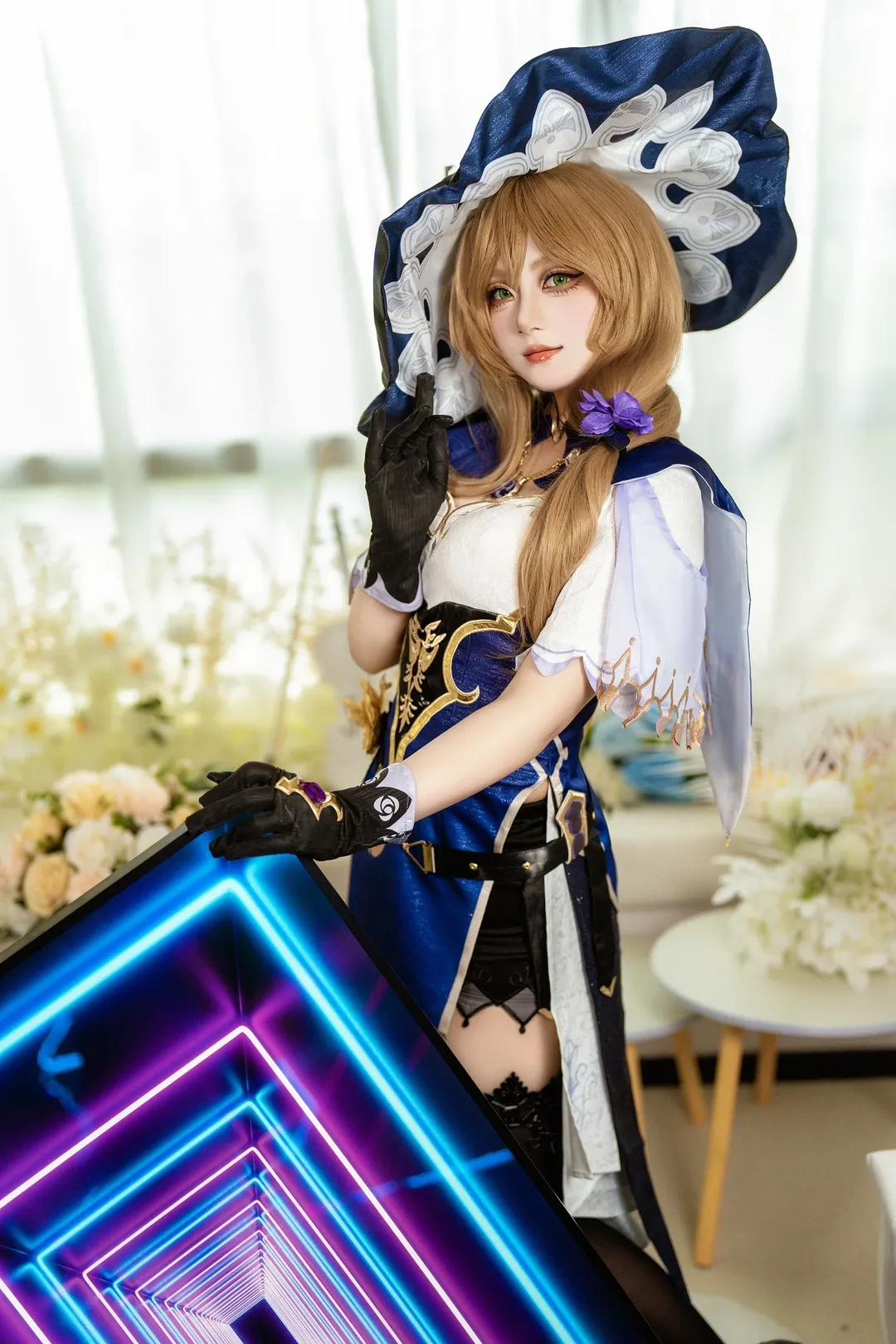 二次元, 原神, 黑丝, cosplay摄影, 丽莎cos - 第4张