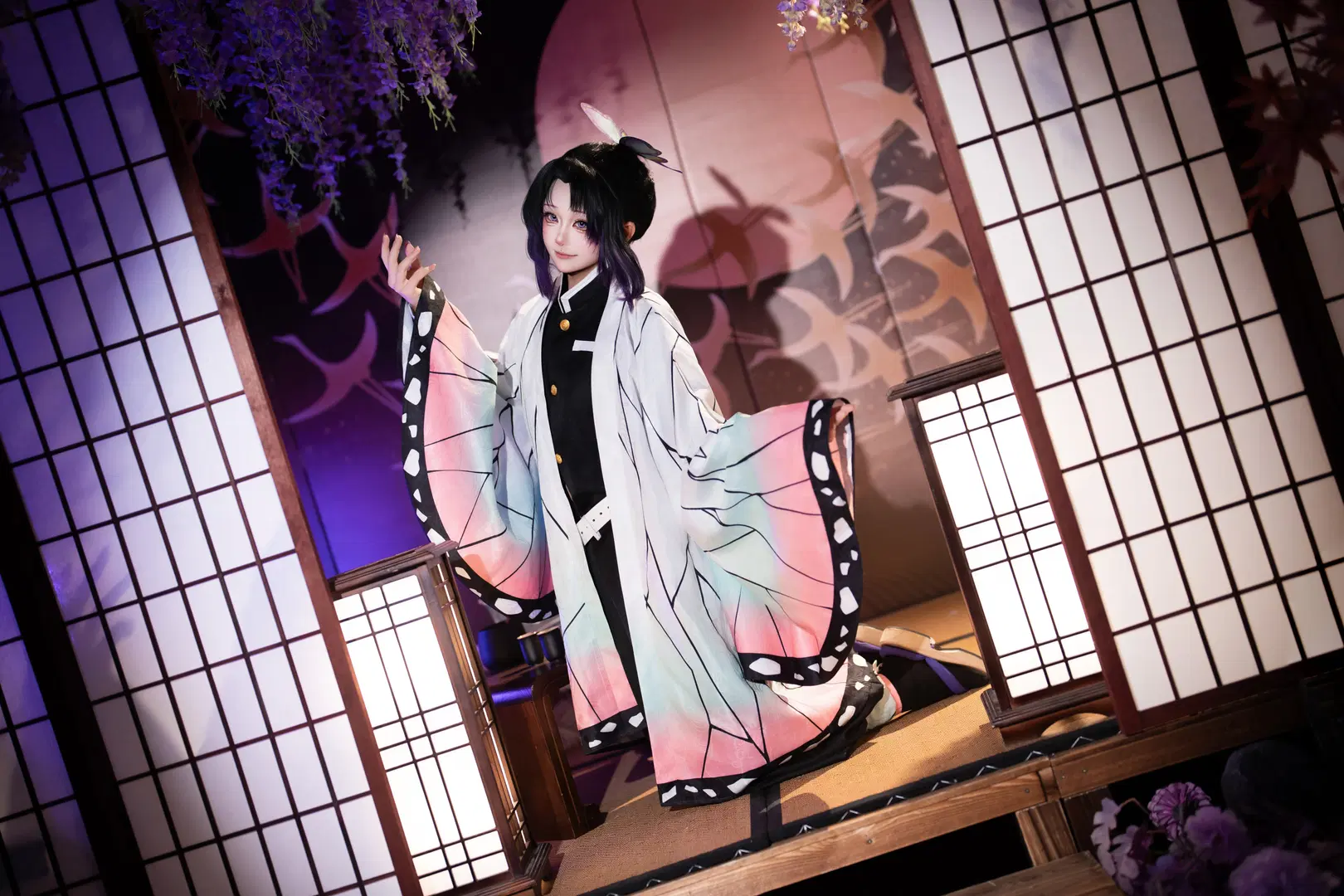 鬼灭之刃, 蝴蝶忍cos, 日式和风, 羽织, 初狸