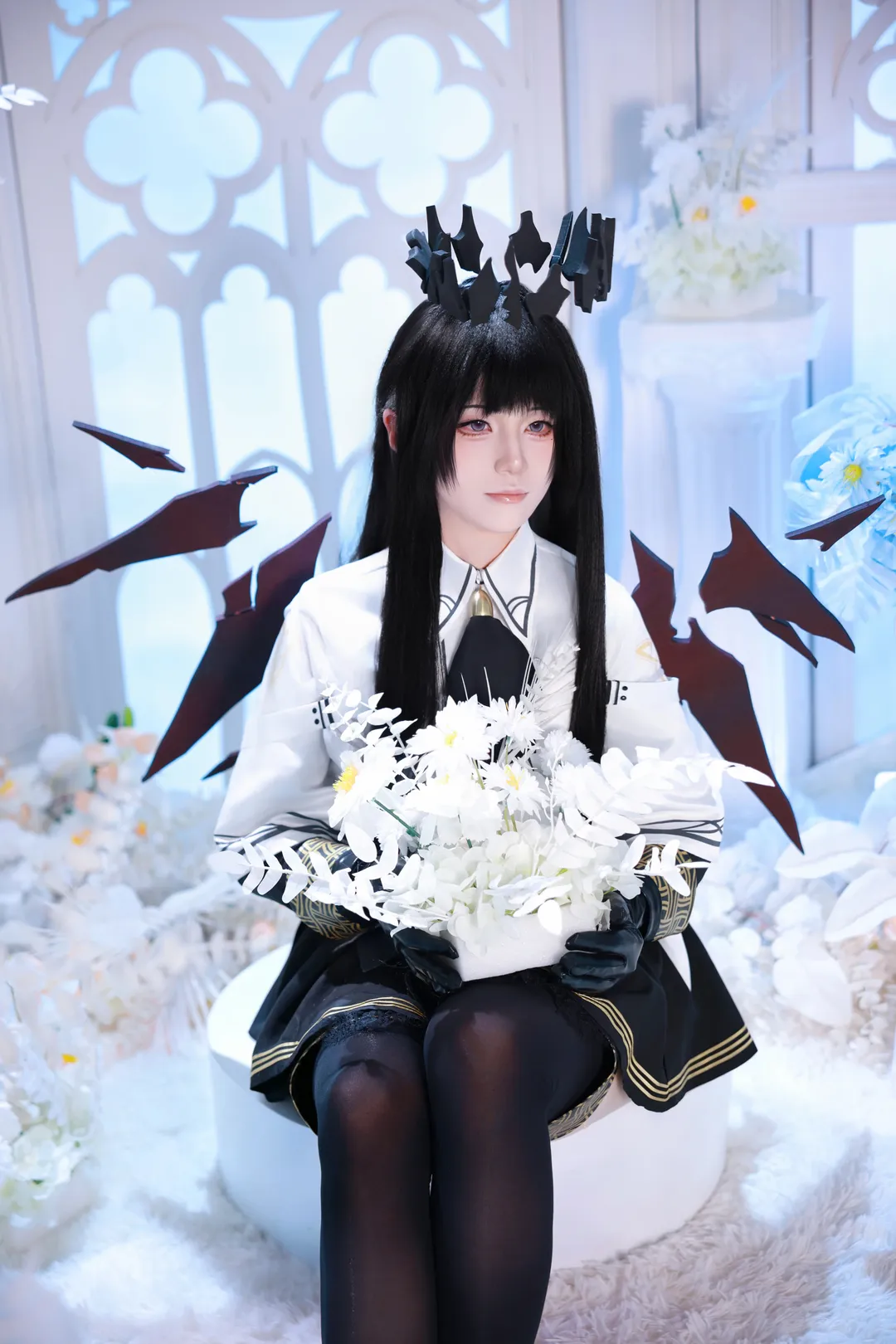 ゴシック風, アークナイツ, 黒ストッキング, コスプレ撮影, アルトリア コスプレ - 1枚目
