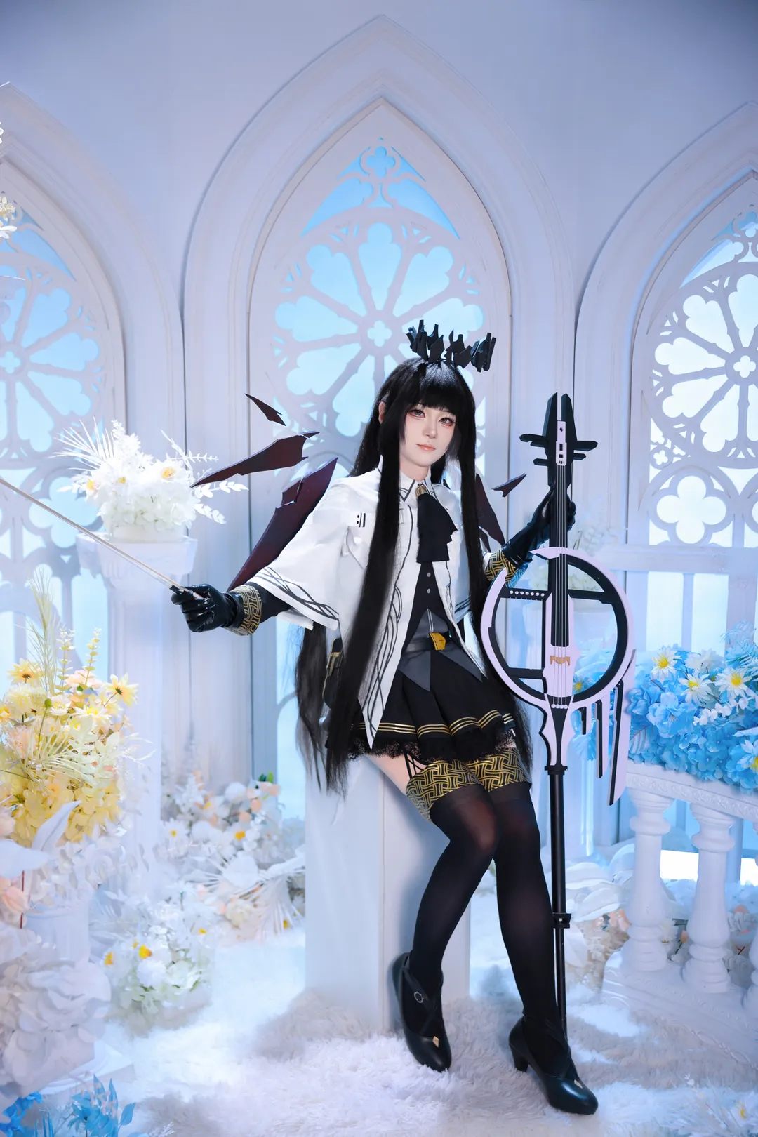 哥特风, 明日方舟, 黑丝, cosplay摄影, 阿尔图罗cos