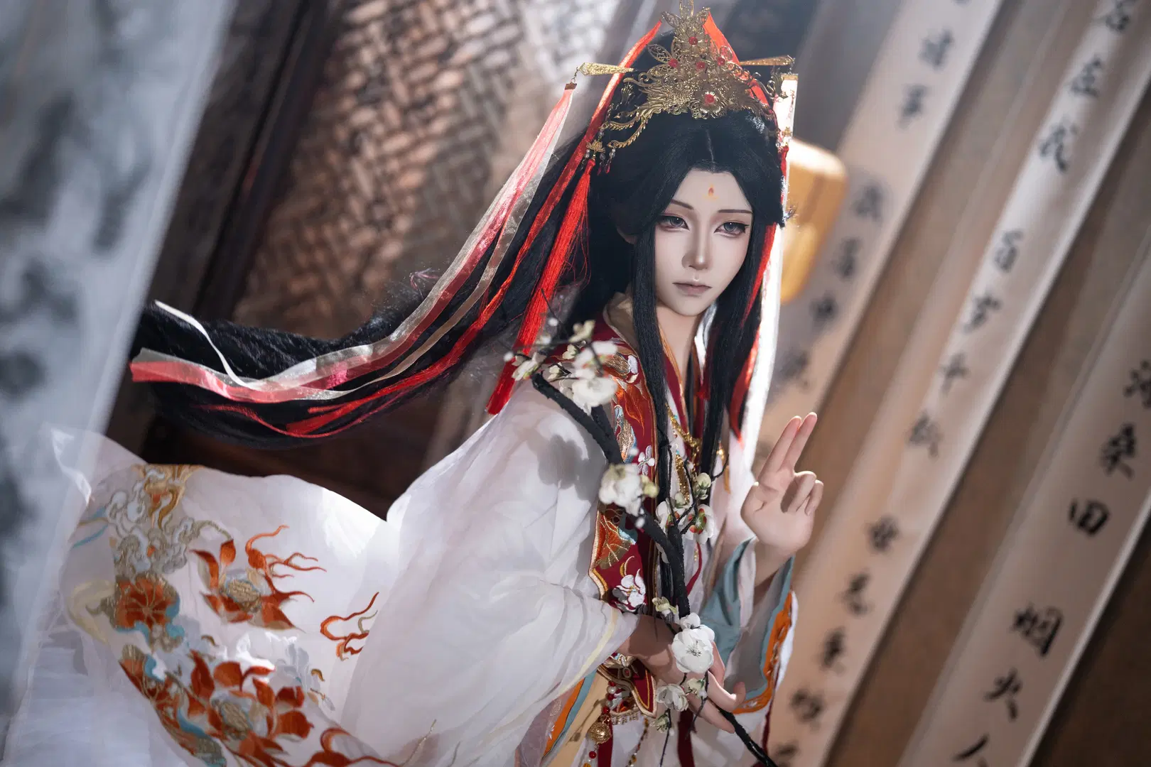 Ancient style cosplay, Heaven Official's Blessing, Xie Lian cosplay, BJD photography, The Crown Prince Who Pleased the Gods