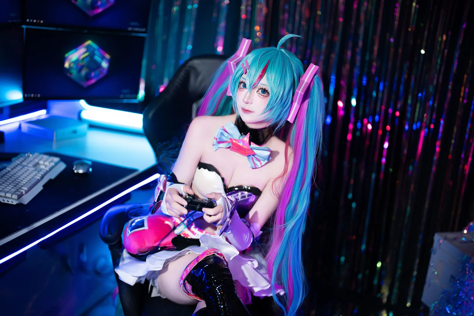 初音未来cos, 黑丝, 喵斯快跑, 初音ミク, 网瘾少女 - 第3张