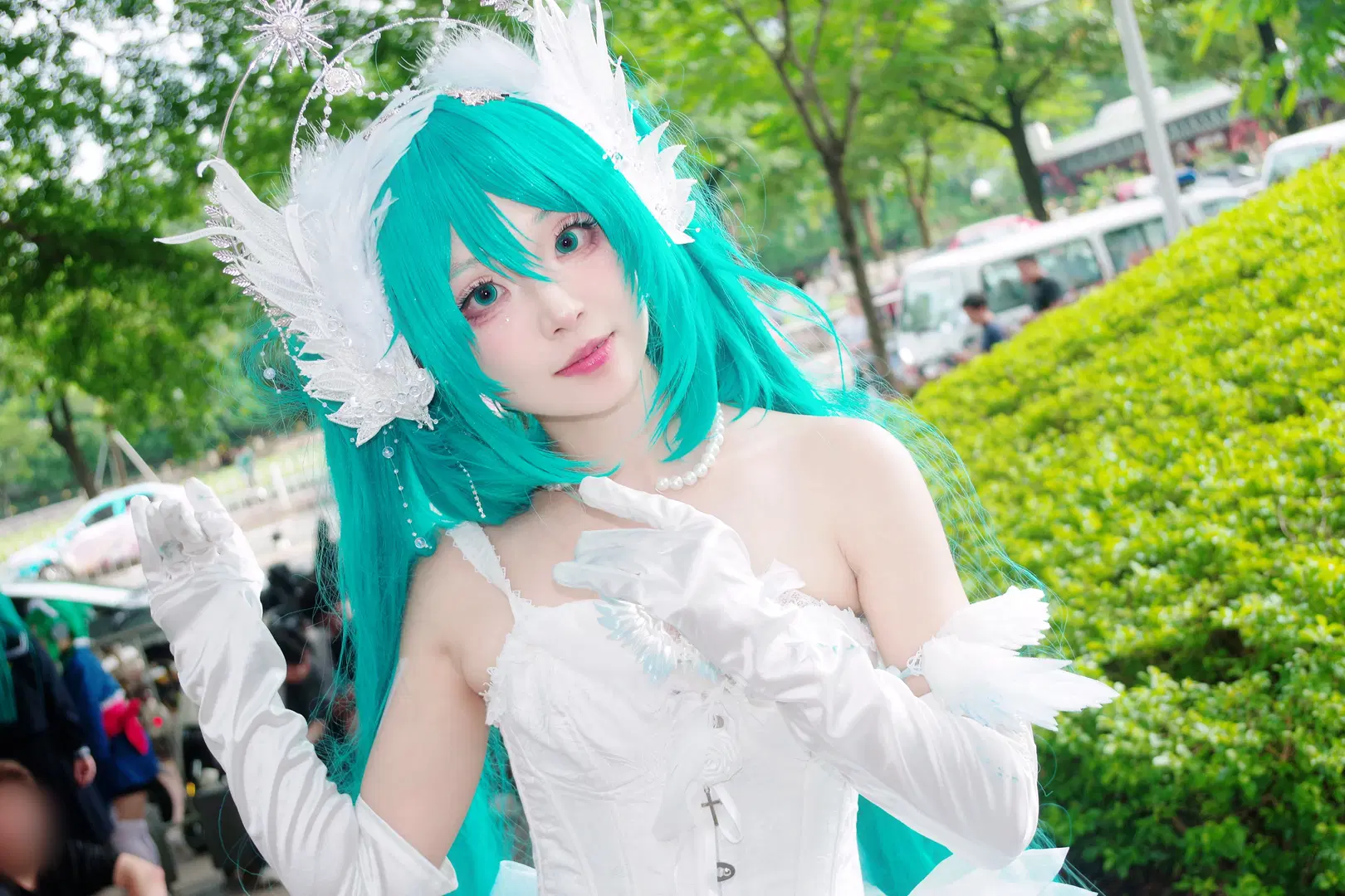 ホタルACGエキスポ, 初音ミク コスプレ, ボーカロイド, 花嫁初音ミク, 白い花嫁