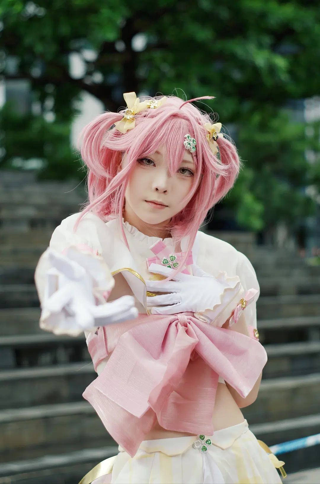 漫展返图, 萤火虫漫展, 永雏塔菲cos, 粉色双马尾, 打歌服cosplay