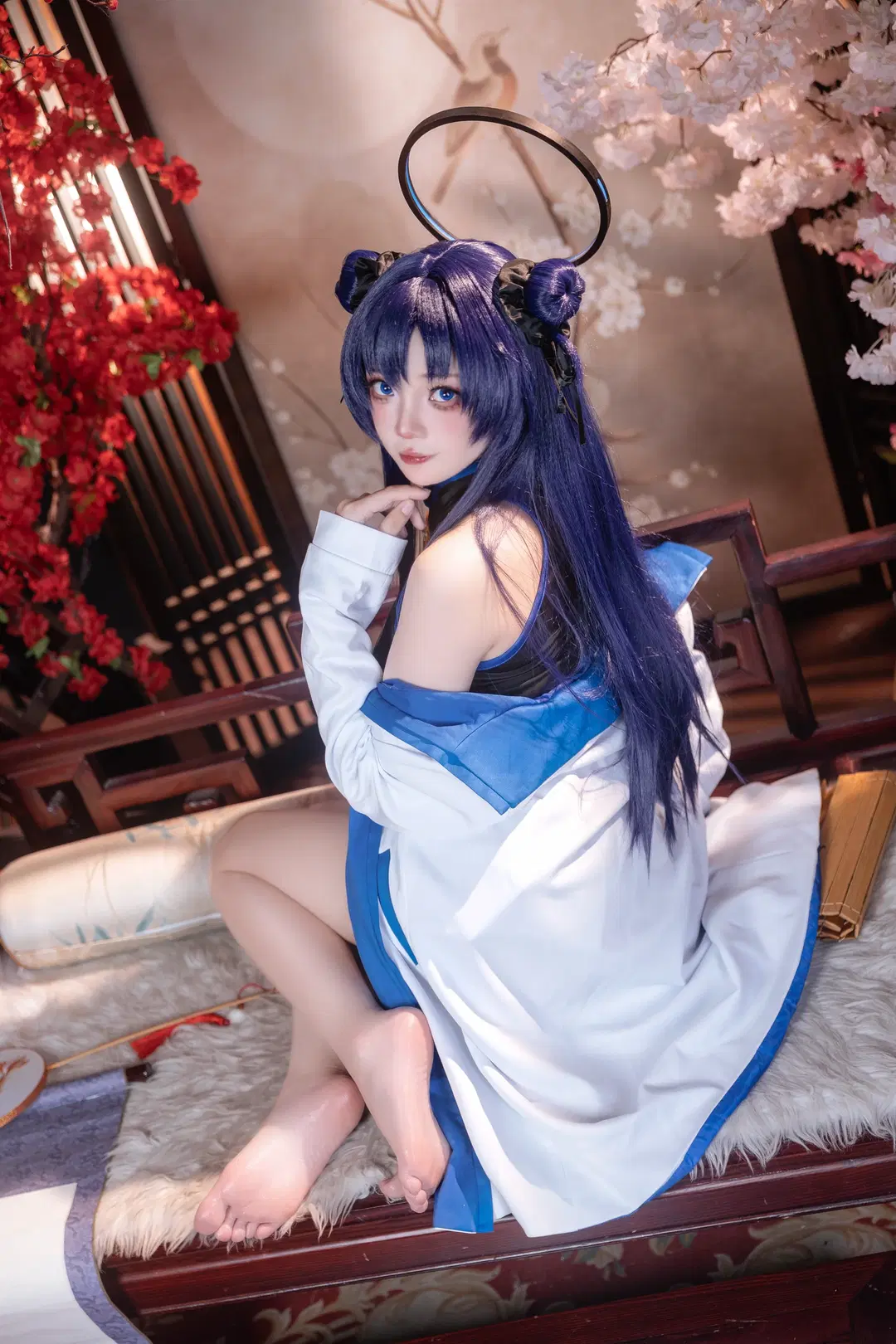 ブルーアーカイブ, 古風コスプレ, 早瀬ユウカコスプレ, 素足, マンガ脚