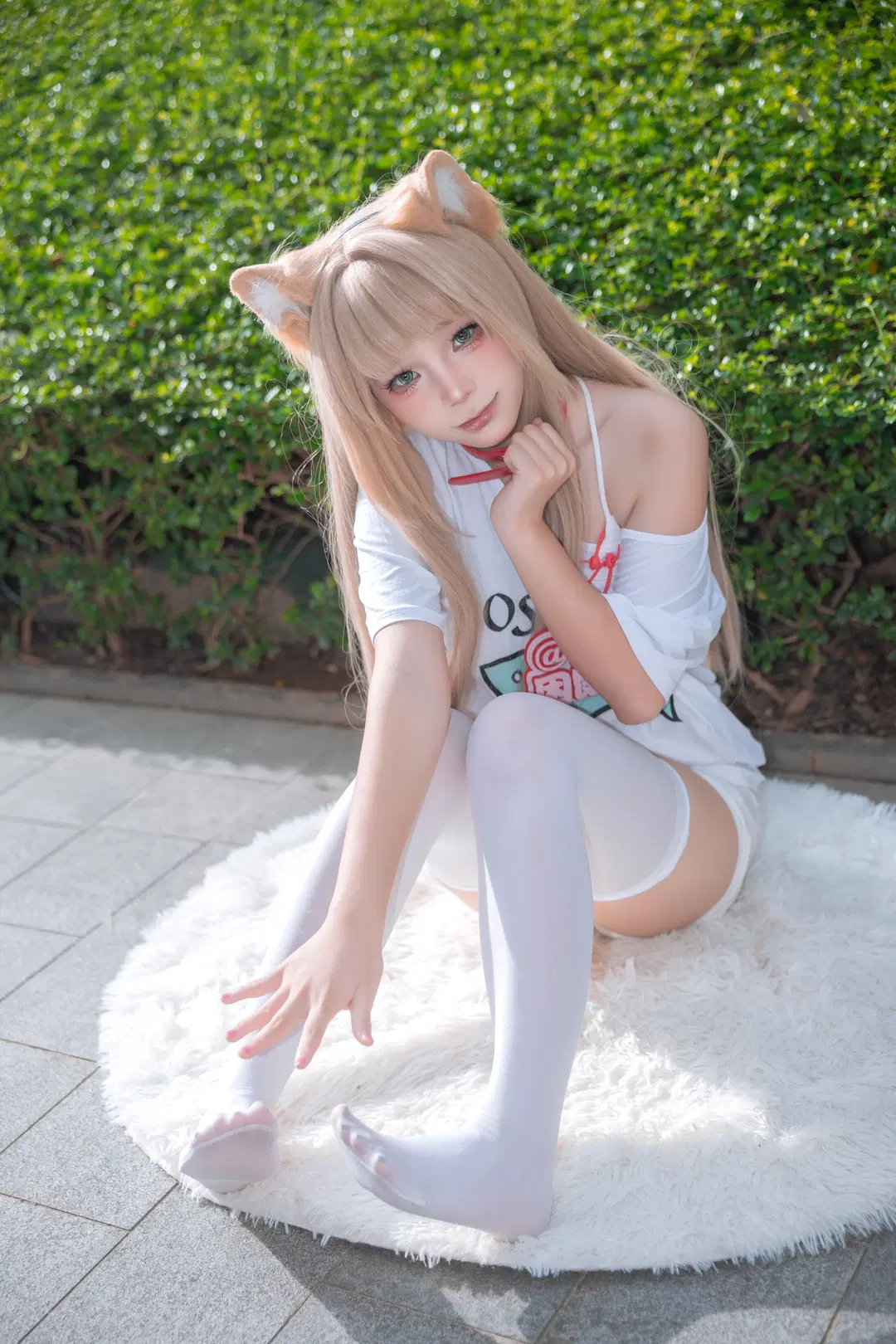 Firefly ACG Expo, Convention photos, Kemonomimi cosplay, White over-the-knee socks, Cute moe girl