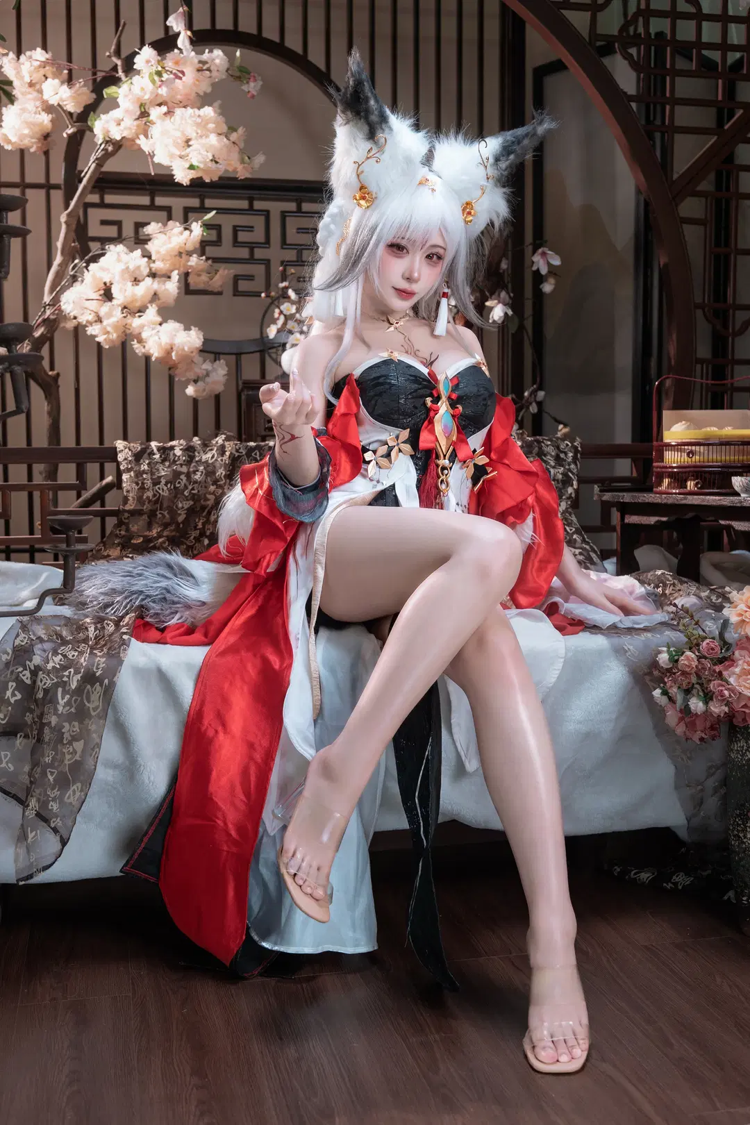 鳴潮, 古風コスプレ, 獣耳娘, 心月狐コスプレ, マンガ脚
