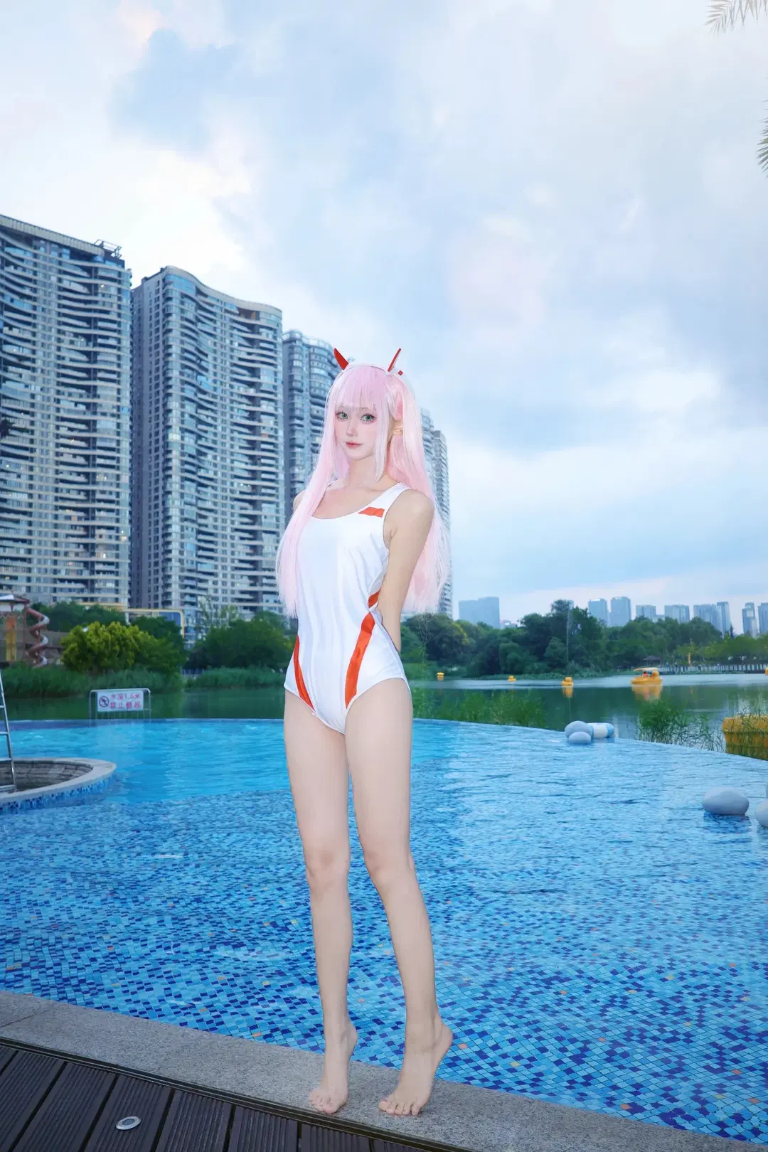 泳装cos, 二次元cos, 02cos, DARLINGintheFRANXX, 夏日外景