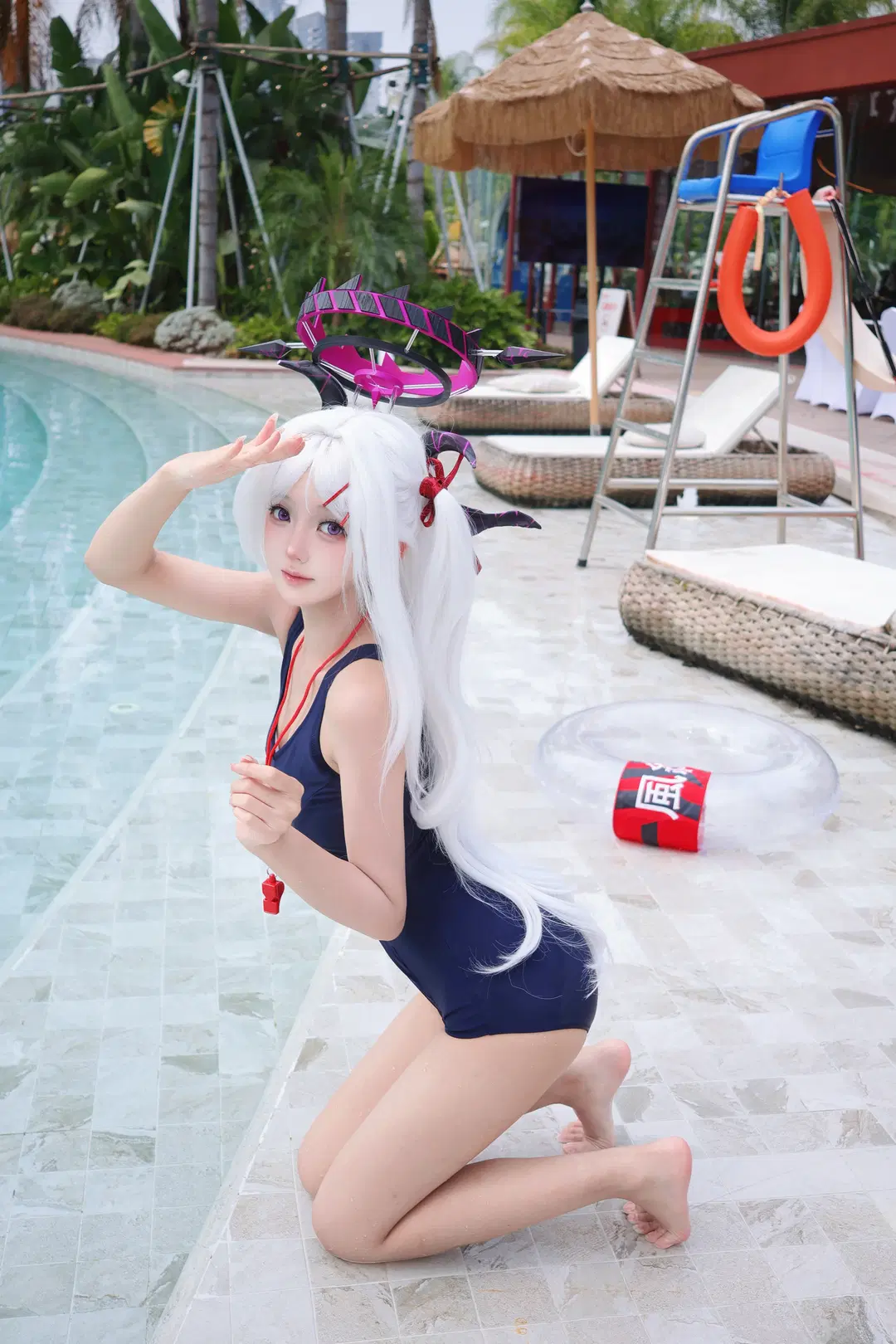 [Sorasaki Hina cosplay] Blue Archive: Swimsuit Demon Girl by 晚星 - Image 2