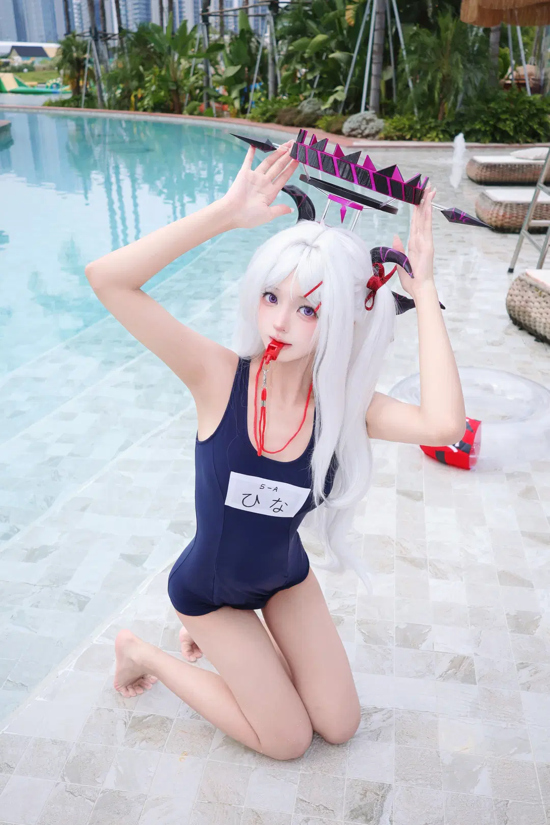 [Sorasaki Hina cosplay] Blue Archive: Swimsuit Demon Girl by 晚星 - Image 4