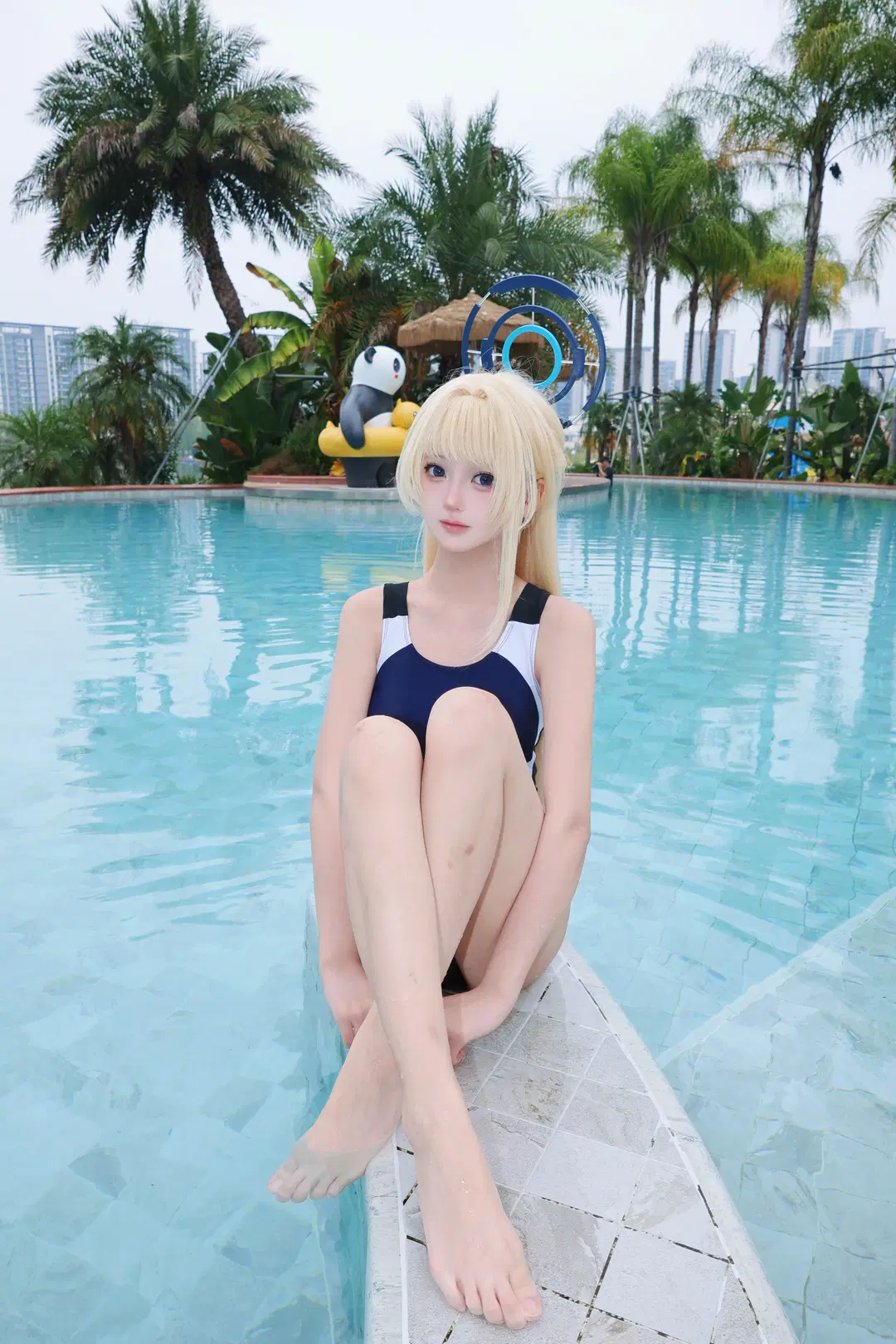 【飛鳥馬トキ コスプレ】ブルーアーカイブ 夏の水着撮影 - 晚星 - 2枚目