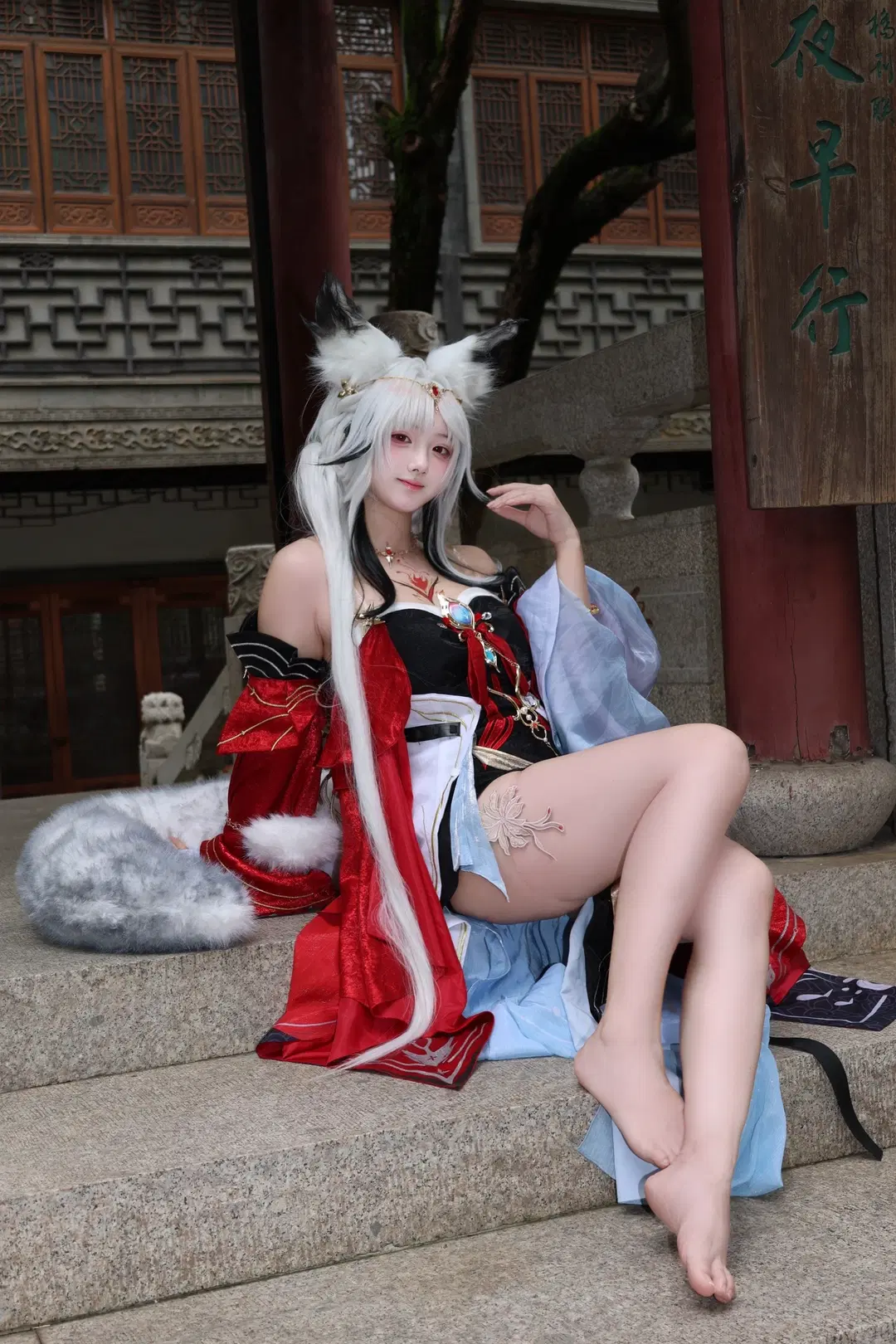 鸣潮, 古风, 兽耳, 白毛, 心月狐cos