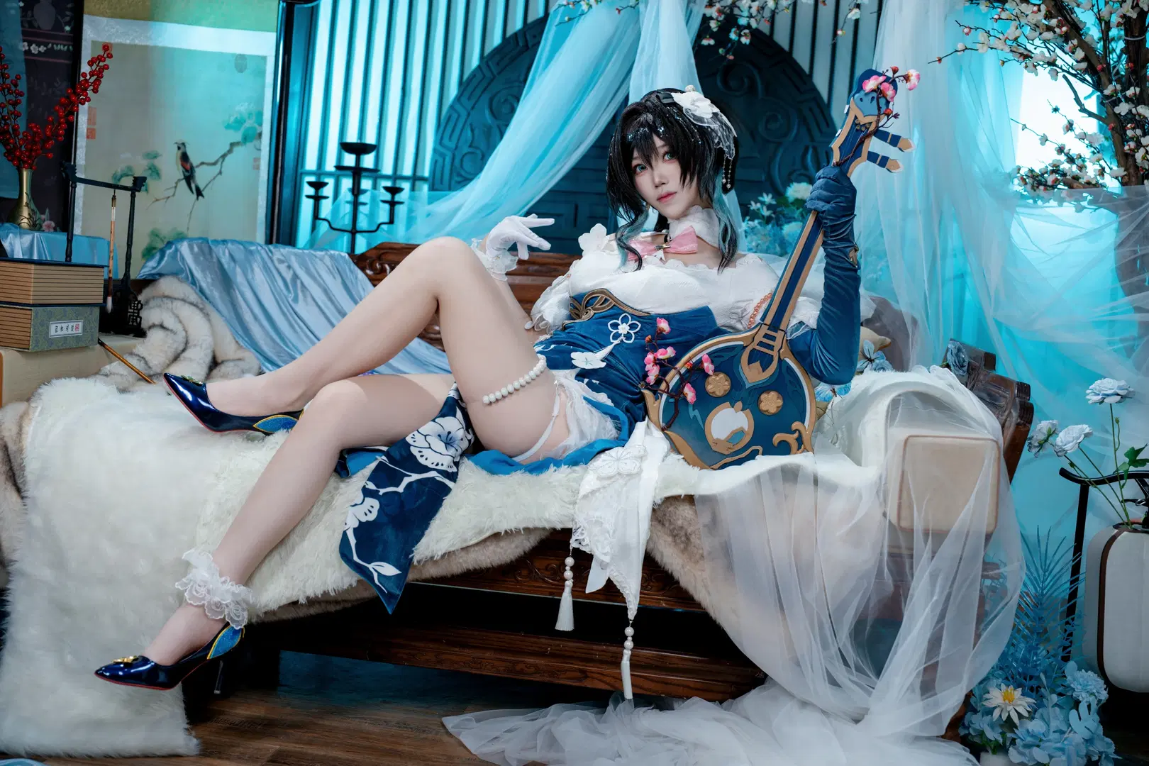 古風攝影, 崩壞星穹鐵道, 二次元cosplay, 阮梅cos, 白絲襪