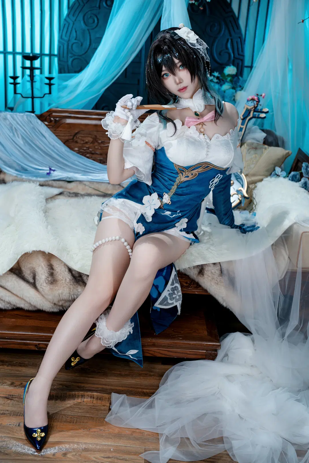 崩壞星穹鐵道, 二次元cosplay, 阮梅cos, 白絲, 旗袍cos