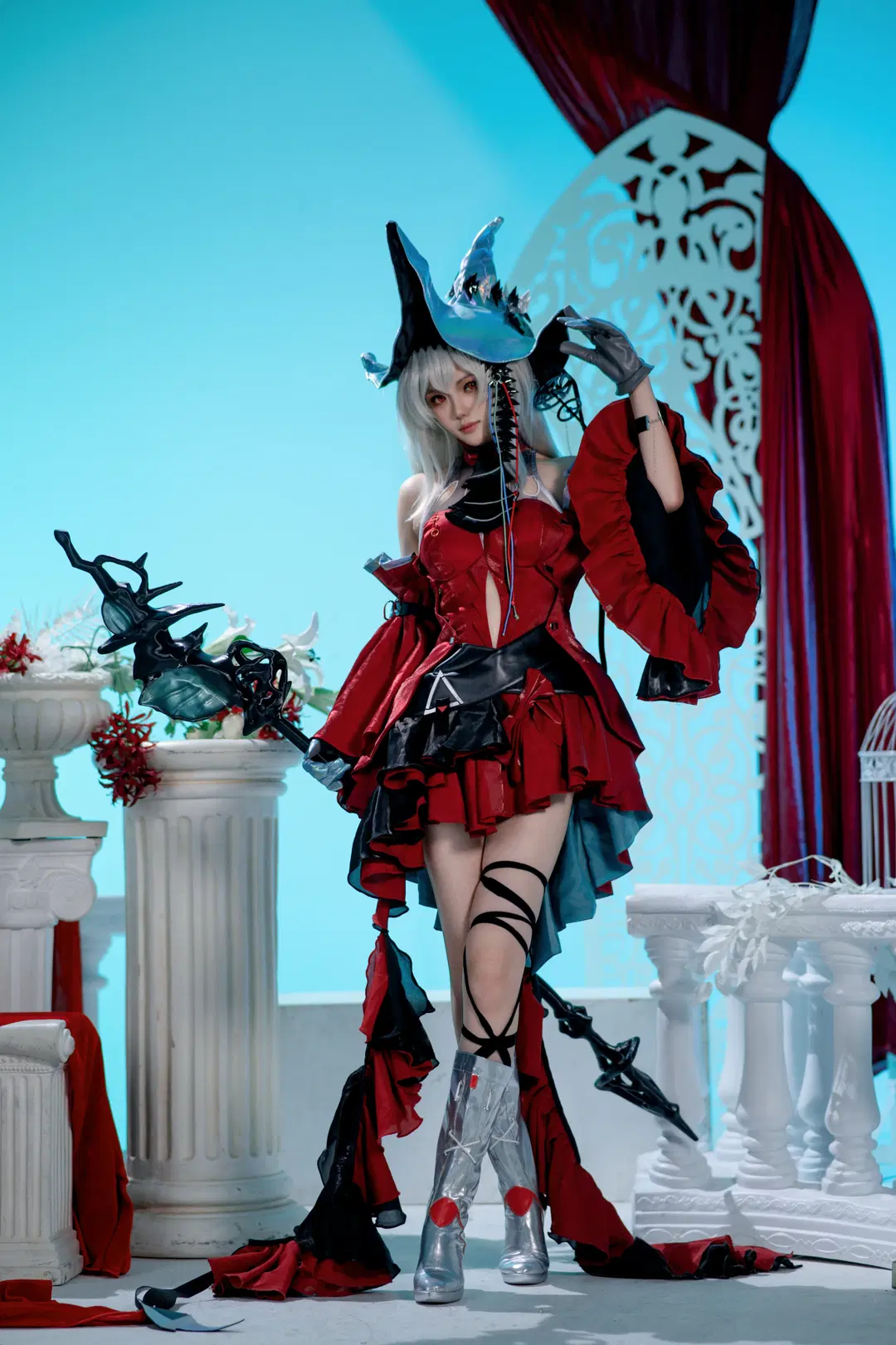 cosplay, 二次元摄影, 明日方舟, 浊心斯卡蒂cos, 腿环