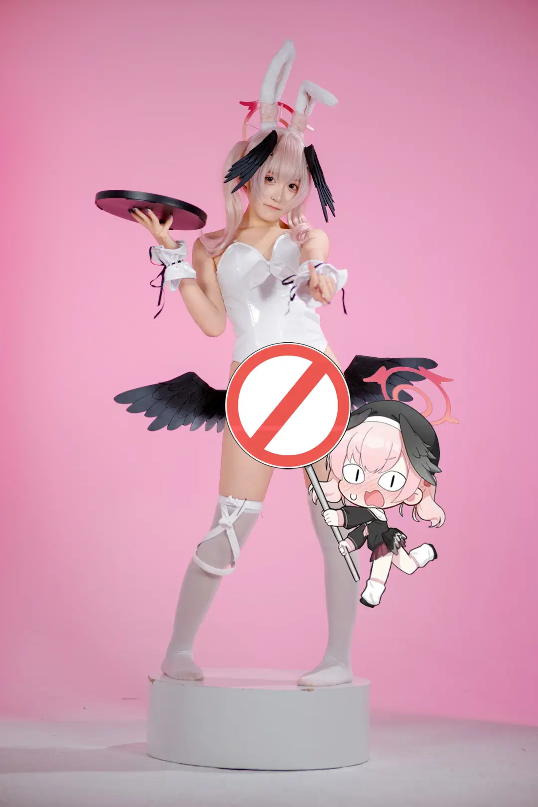 ブルーアーカイブ, 二次元コスプレ, 下江コハル コスプレ, 白ストッキング, バニーガールコスプレ