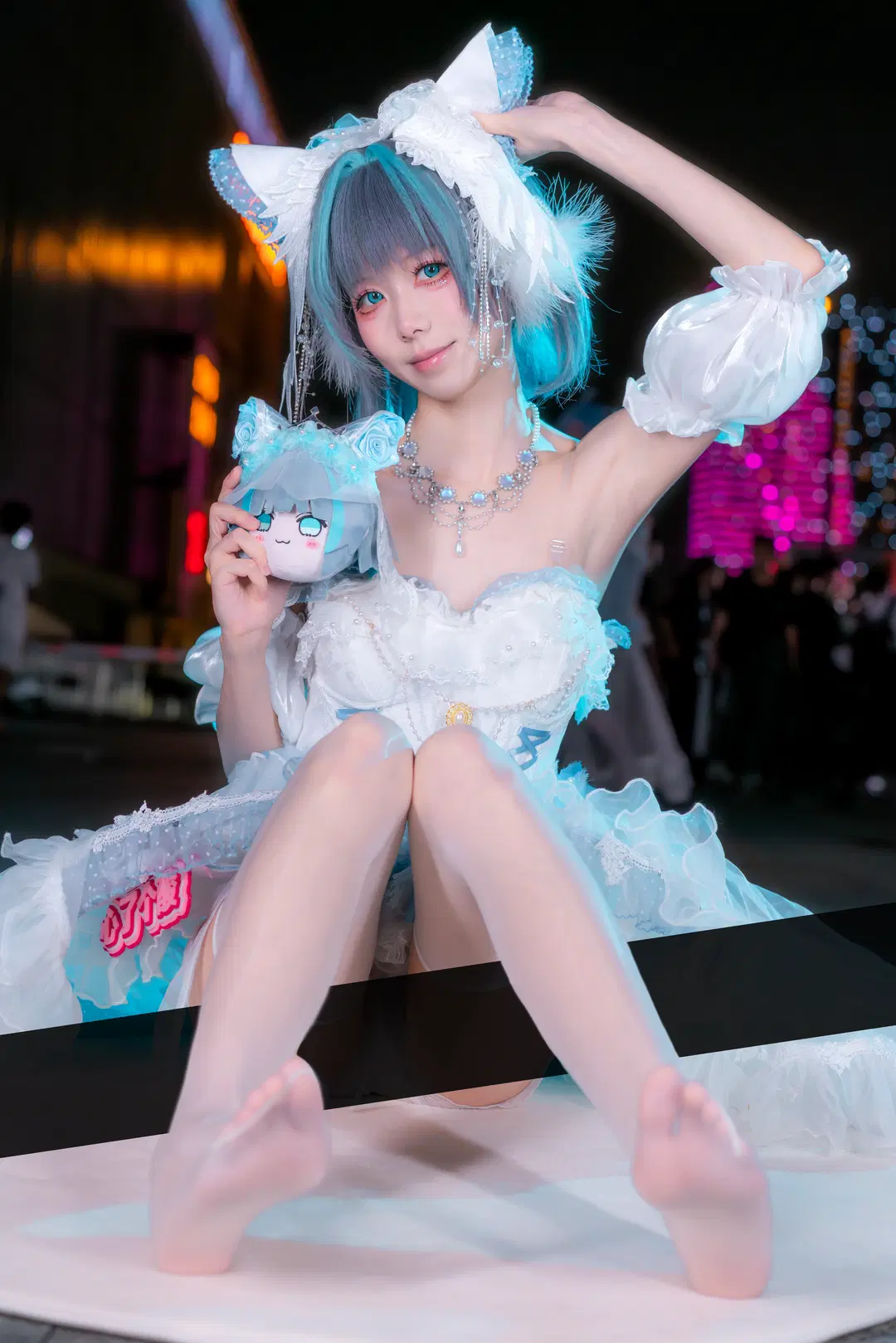 Cheshire Cosplay, Azur Lane, Convention photos, Firefly ACG Expo, White stockings