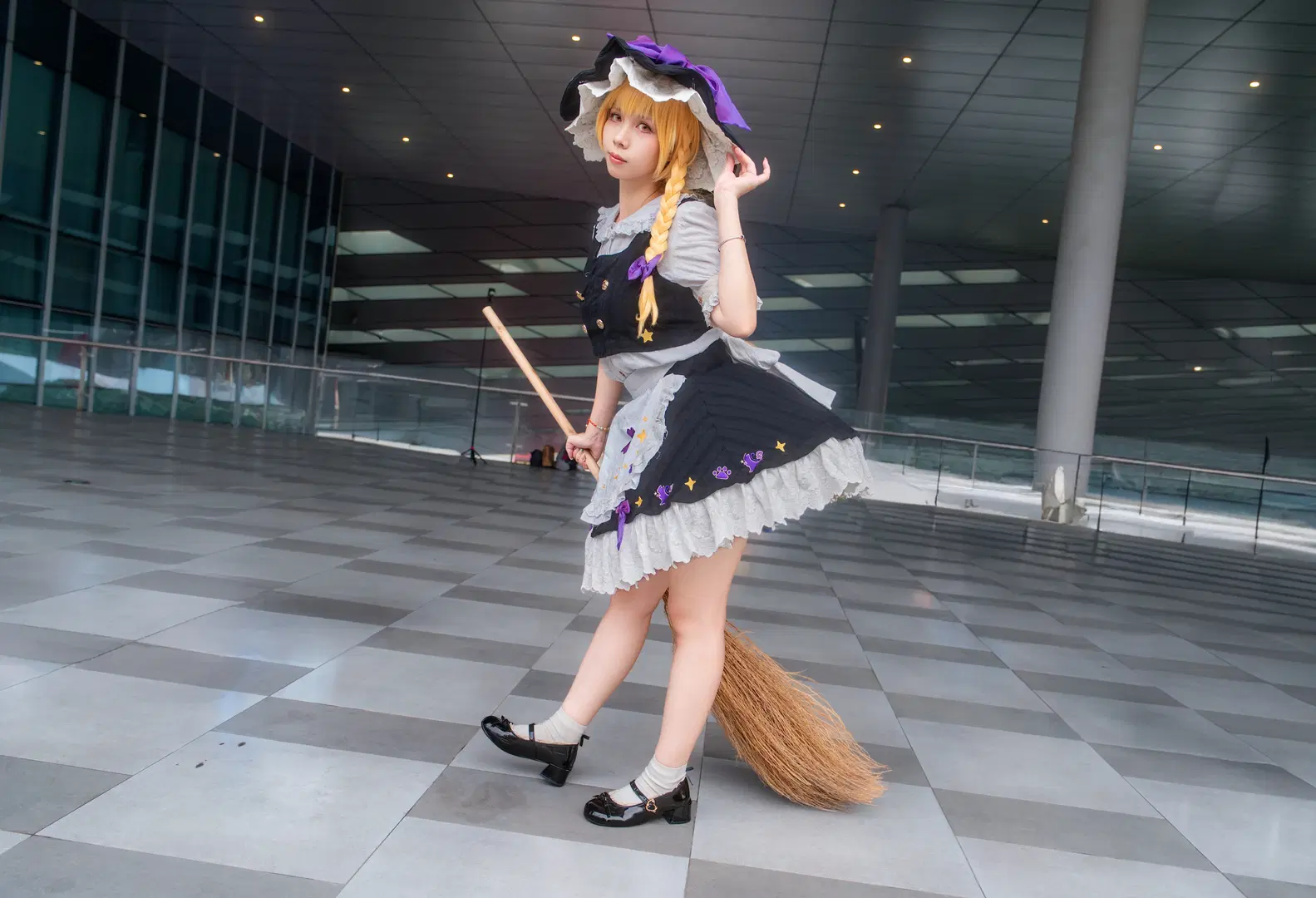 【魔理沙cos】东方project 经典黑白女巫装扮与扫帚 - 故去孤寒 - 第2张