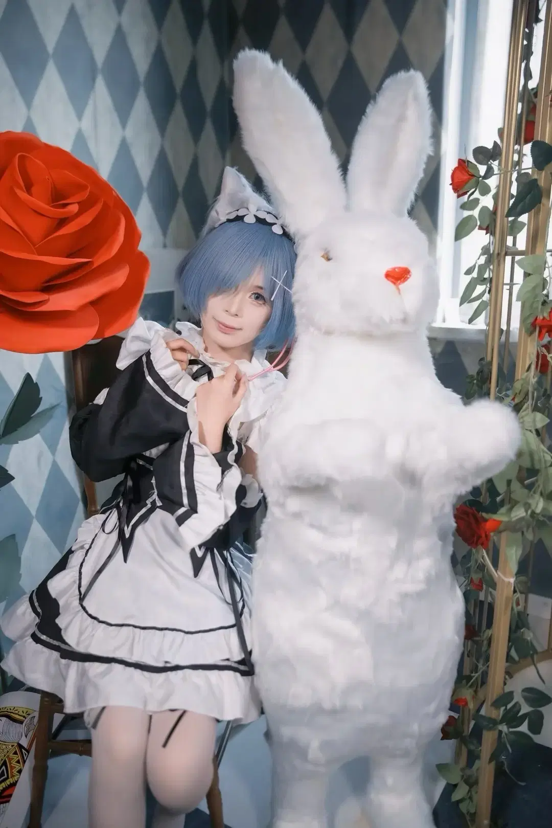 【レム コスプレ】Re:ゼロから始める異世界生活 チェシャー 猫耳メイド服 - 清风摄影人V - 3枚目