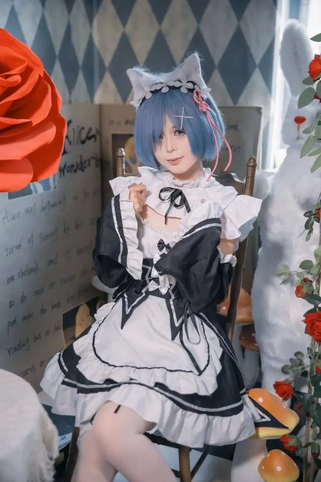 【レム コスプレ】Re:ゼロから始める異世界生活 チェシャー 猫耳メイド服 - 清风摄影人V - 8枚目