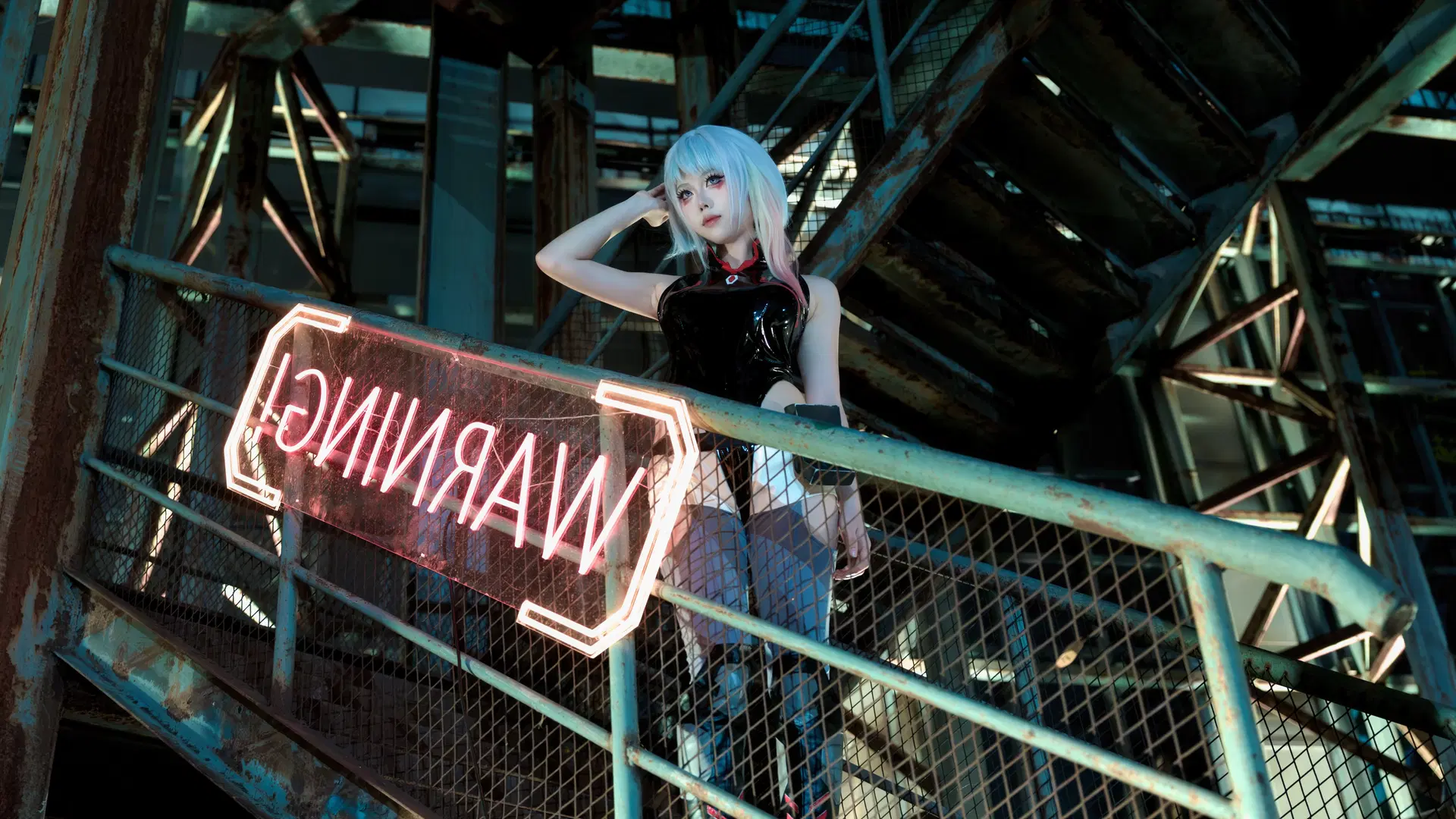 【Lucy cosplay】Cyberpunk 2077: Wasteland Warning (Cyberpunk: Edgerunners & Stockings cosplay) by 花遇HUAYU - Image 7