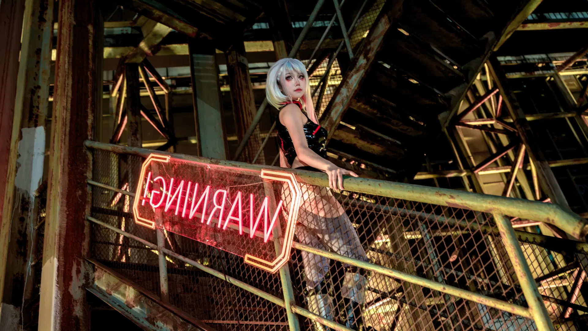 【Lucy cosplay】Cyberpunk 2077: Wasteland Warning (Cyberpunk: Edgerunners & Stockings cosplay) by 花遇HUAYU - Image 8