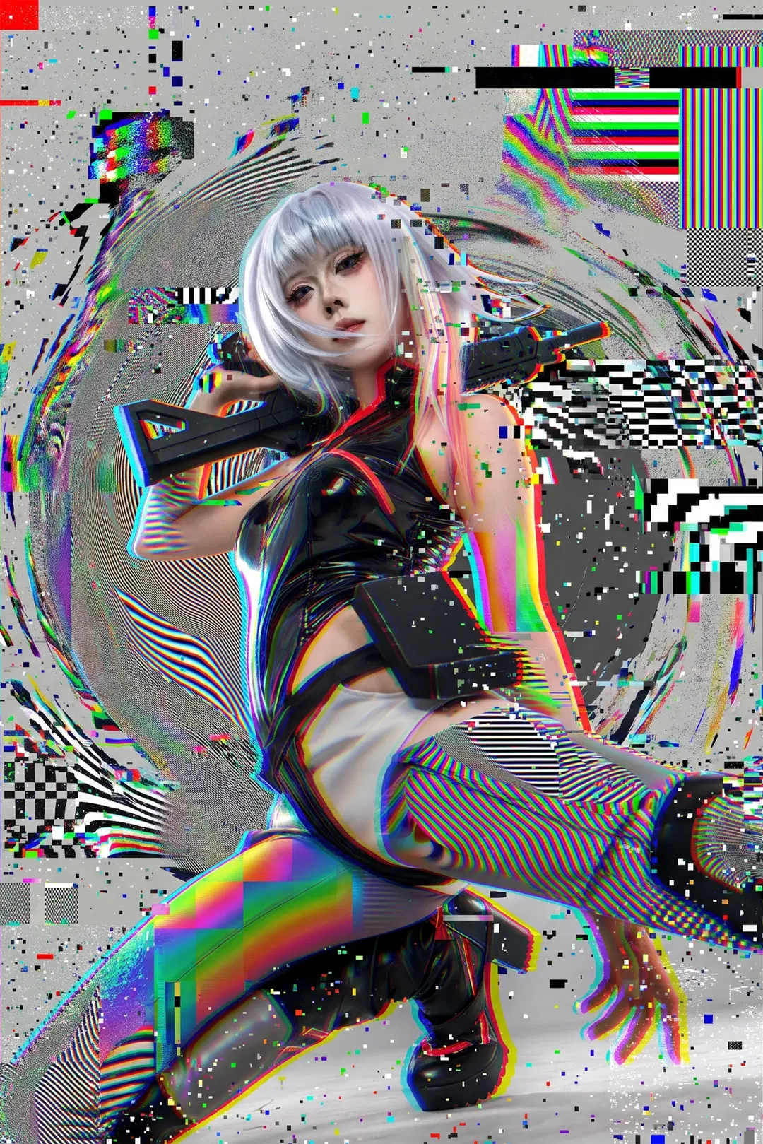 [Lucy cosplay] Cyberpunk: Edgerunners: Tactical Routine Captured in a White Studio by 花遇HUAYU - Image 3
