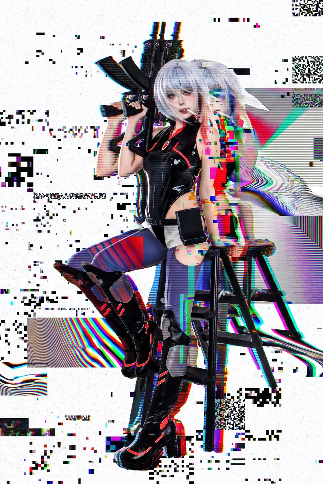 [Lucy cosplay] Cyberpunk: Edgerunners: Tactical Routine Captured in a White Studio by 花遇HUAYU - Image 5