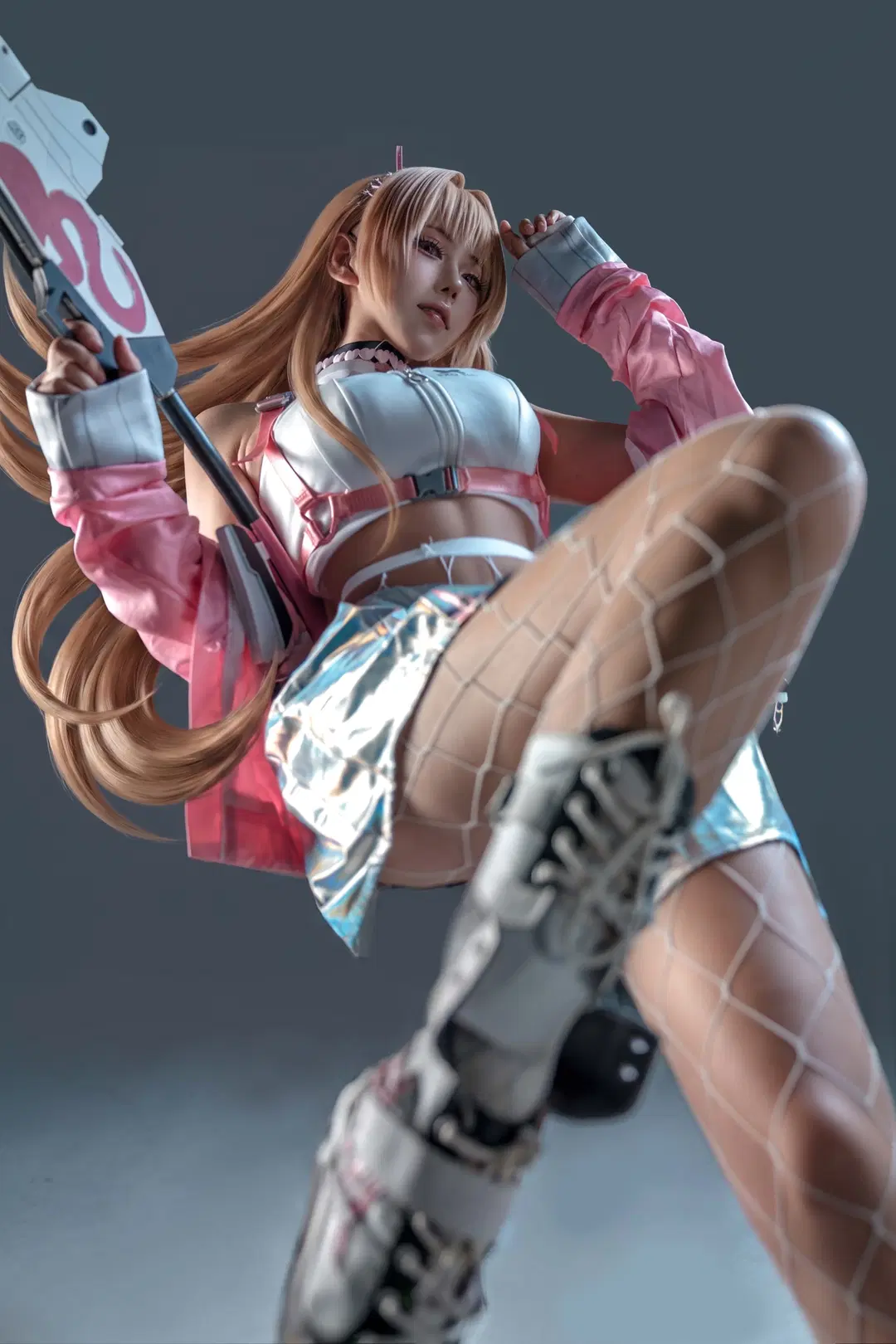 白棚拍摄, 二次元摄影, 胜利女神妮姬, 毒蛇cos, 渔网袜