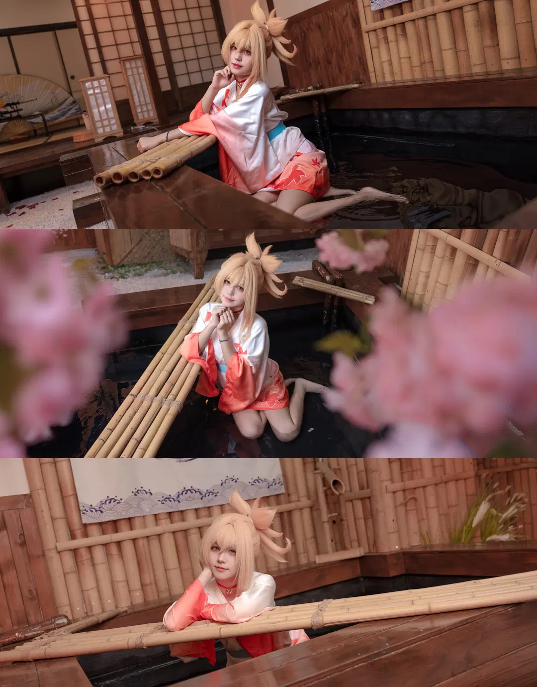 [Yoimiya cosplay] Genshin Impact: Back-to-Back Studio Shoot Sets Documenting Fireworks Beneath Chiaroscuro by 花遇HUAYU - Image 2