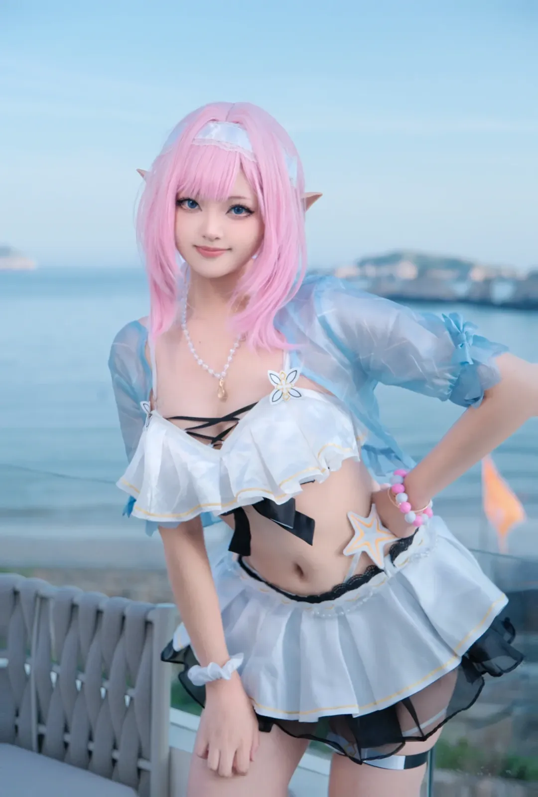 爱莉希雅cos, 崩坏3, cosplay, 爱莉希雅泳装, 花鸟岛