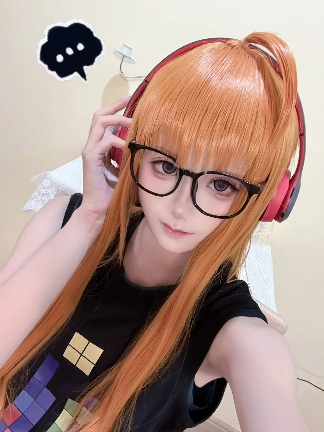 角色扮演, cosplay日常, 女神异闻录5, 佐仓双叶cos, 眼镜假发造型