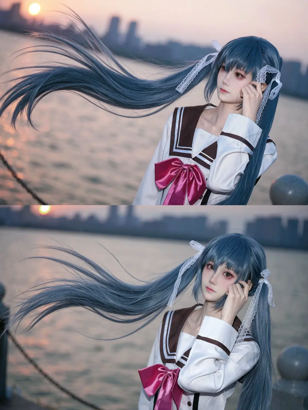 galgame, 水手服cos, 白丝cos, 本间心玲cos, 樱之刻