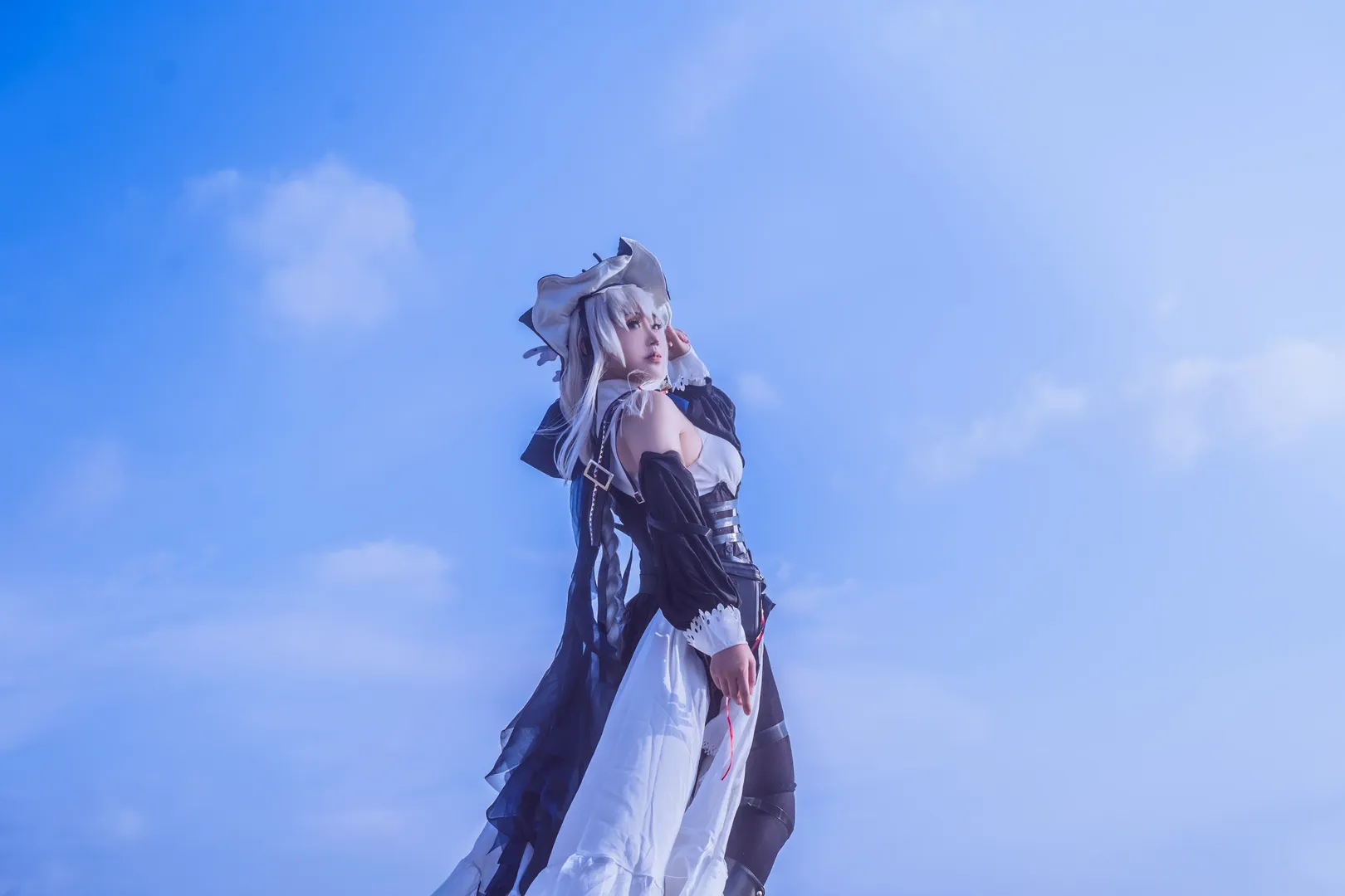 Beach photography, Arknights, Cosplay outfit, Specter the Unchained cosplay, Black sheer stockings and long boots - Image 6