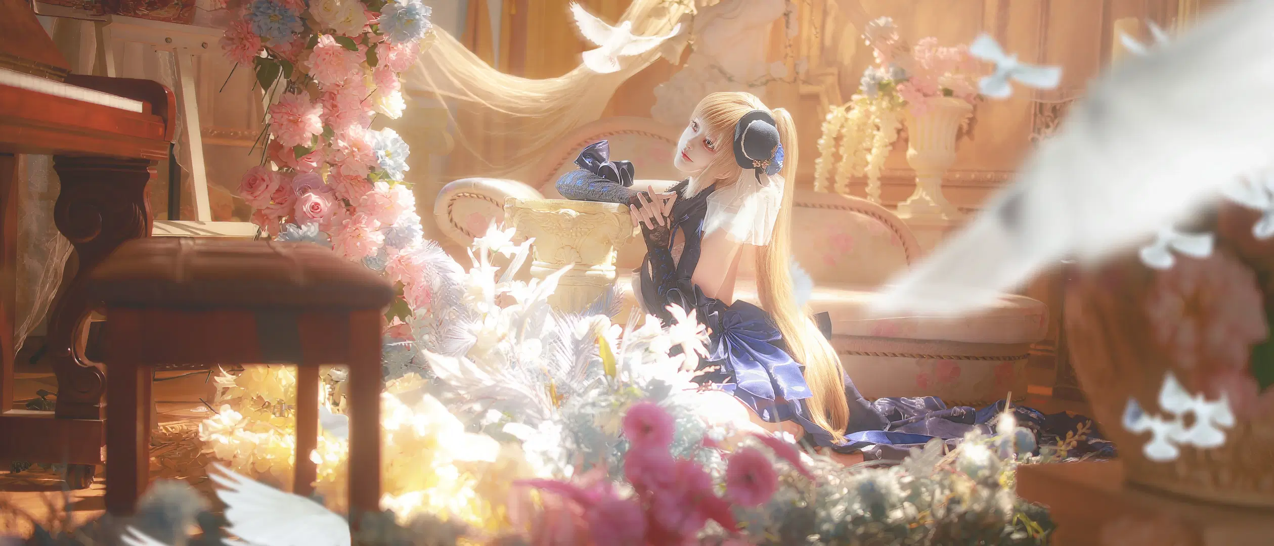 【アリエル コスプレ】無期迷途 花畑での写真に佇む静謐の蒼 - 疏雨烟川（想旅拍版 - 4枚目